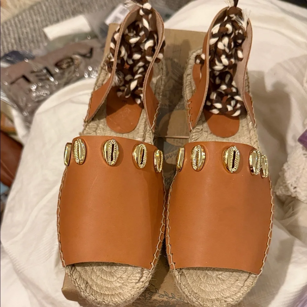 FREE PEOPLE WANDER SHELL WRAP ESPADRILLES NWB sz 9.5